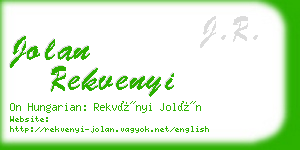 jolan rekvenyi business card